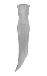 Mitus Chainmail Midi Dress in Silver Steel