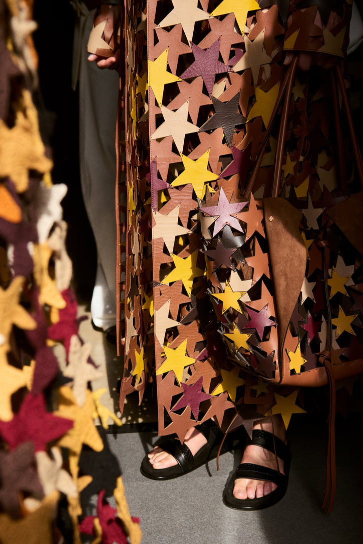 Marija Patchwork Stars Tote Bag in Multi Nappa Leather