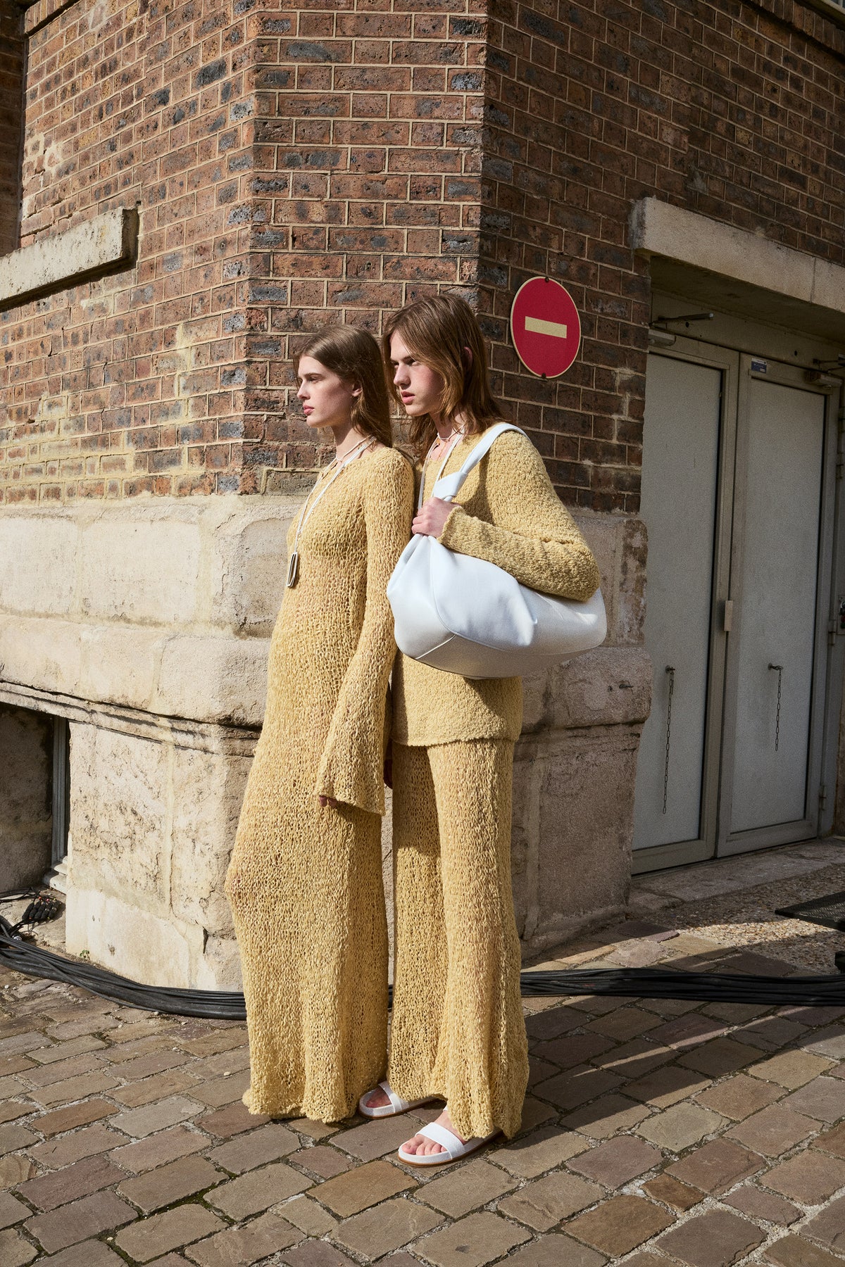 Elinea Knit Maxi Dress in Hay Silk Cashmere Linen