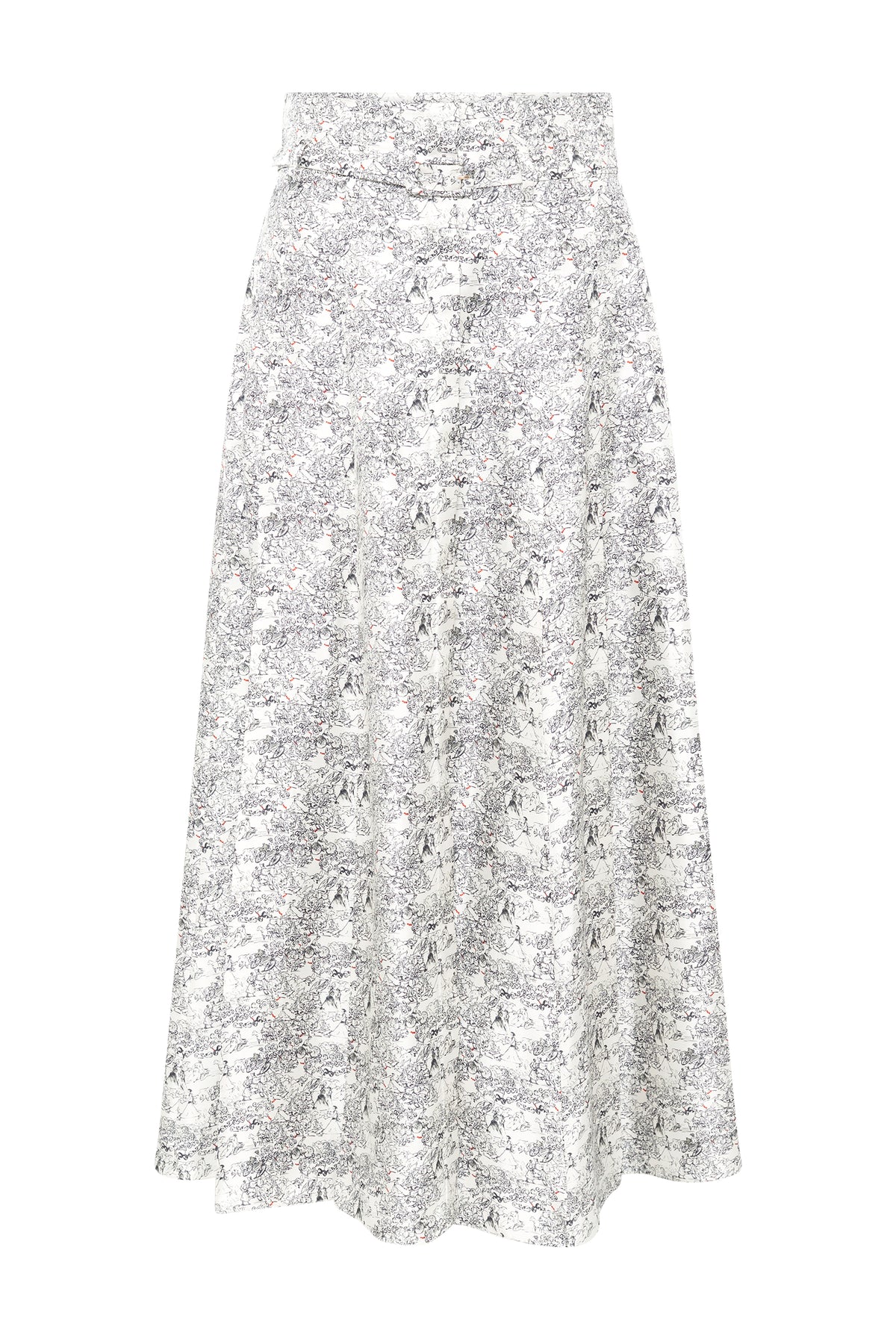 Dugald Skirt in Ivory Multi Printet Silk Twill