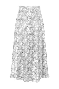 Dugald Skirt in Ivory Multi Printed Silk Twill