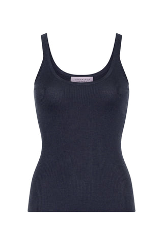 Denim Cashmere Silk Cinxia Knit Tank Top - Product View | Gabriela Hearst