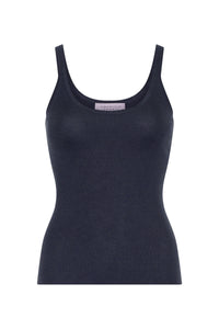 Cinxia Knit Tank Top in Denim Cashmere Silk