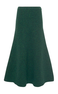 Eden Knit Skirt in English Green Speckled Cashmere