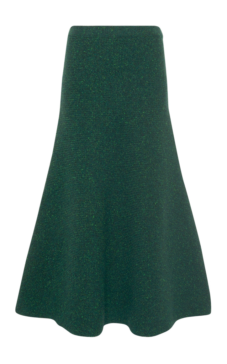 Eden Knit Skirt in English Green Speckled Cashmere