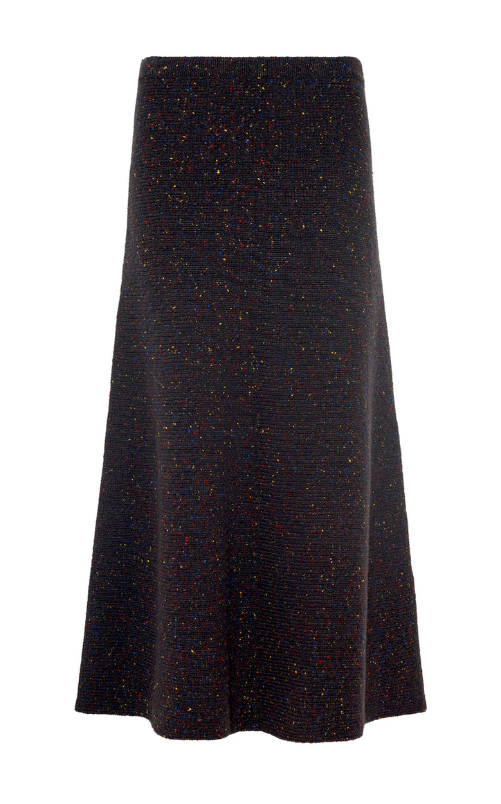 Eden Knit Maxi Skirt in Charcoal Multi Aran Cashmere