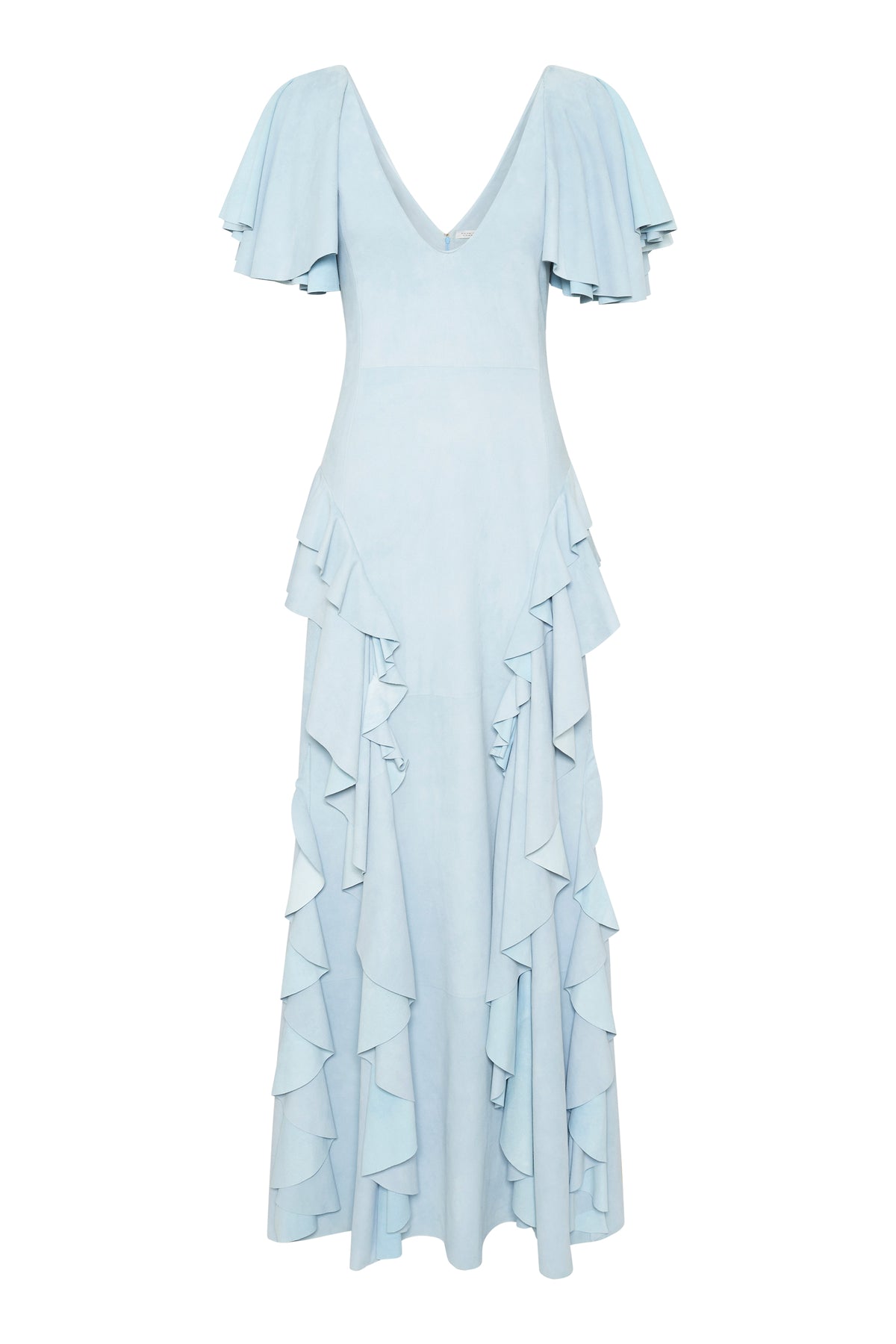 Spiral Dress in Light Blue Suede