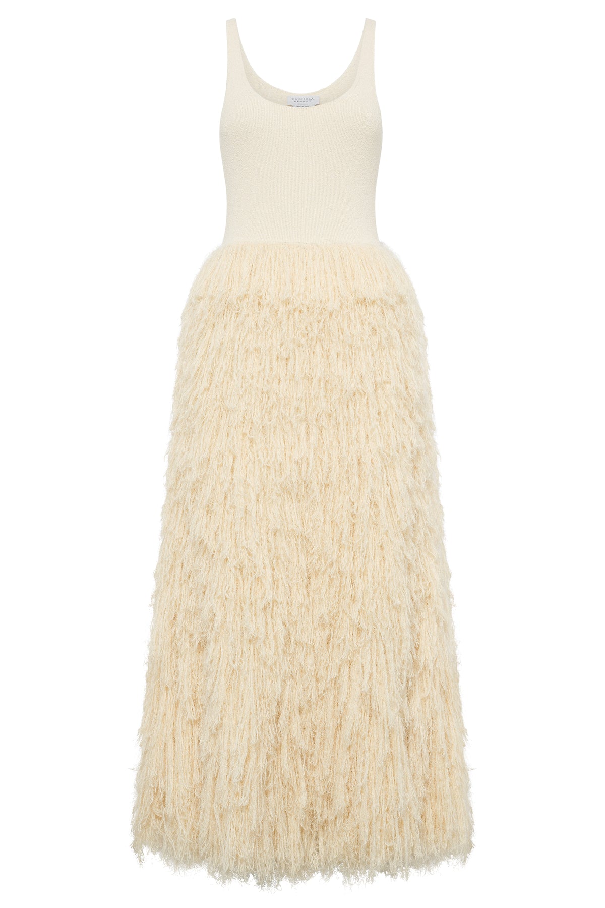 Gabriela Hearst - Elianor Fringe Knit Maxi Dress in Off White Silk Cashmere - Off White - S Gabriela Hearst - Elianor Fringe Knit Maxi Dress in Off White Silk Cashmere - Off White - S