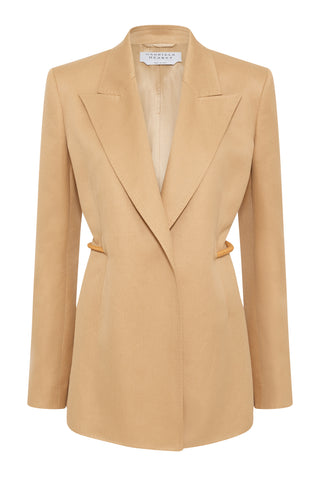 Epona Rope Blazer in Wheat Textured Linen Slub