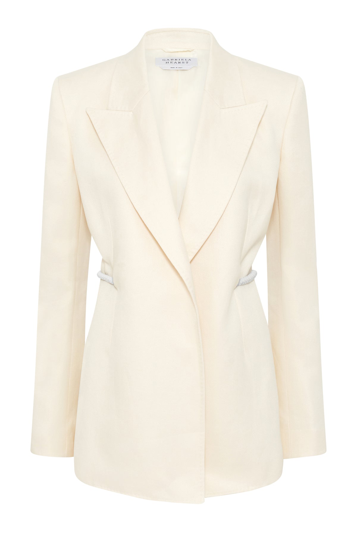 Epona Rope Blazer in Ivory Textured Linen Slub