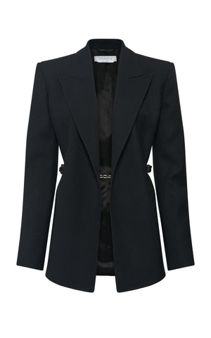 Epona Chain Blazer in Black Recycled Virgin Wool