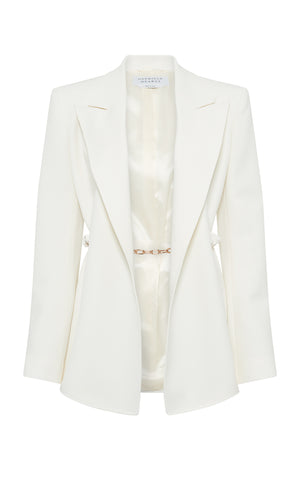 Epona Chain Blazer in Ivory Recycled Virgin Wool