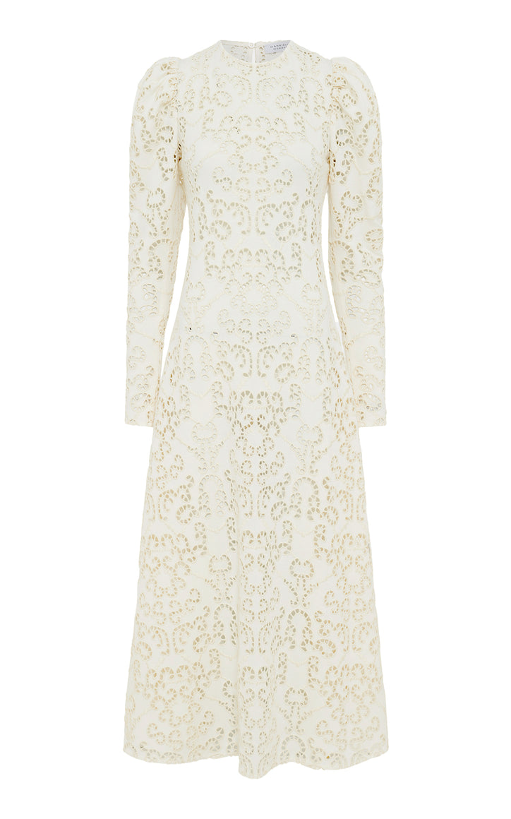 Eshal Knit Maxi Dress in Ivory Merino Wool