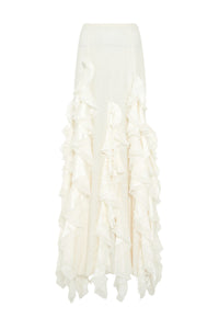 Espina Skirt in Ivory Silk Boucle