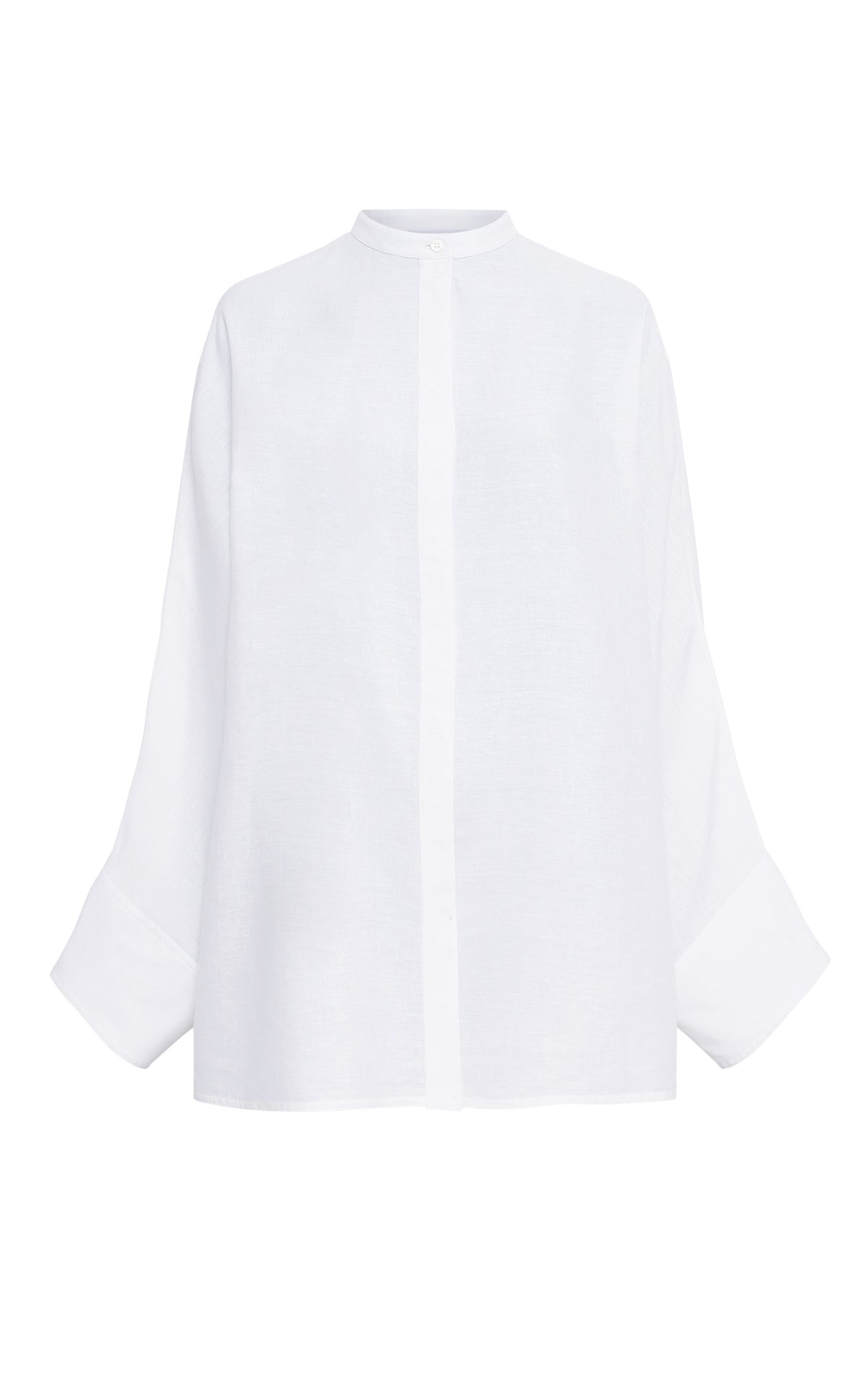 Everett Oversized Shirt in White Aloe Linen