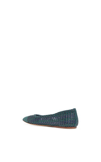 Aurora Braided Flat Shoe in Navy Multi Leather