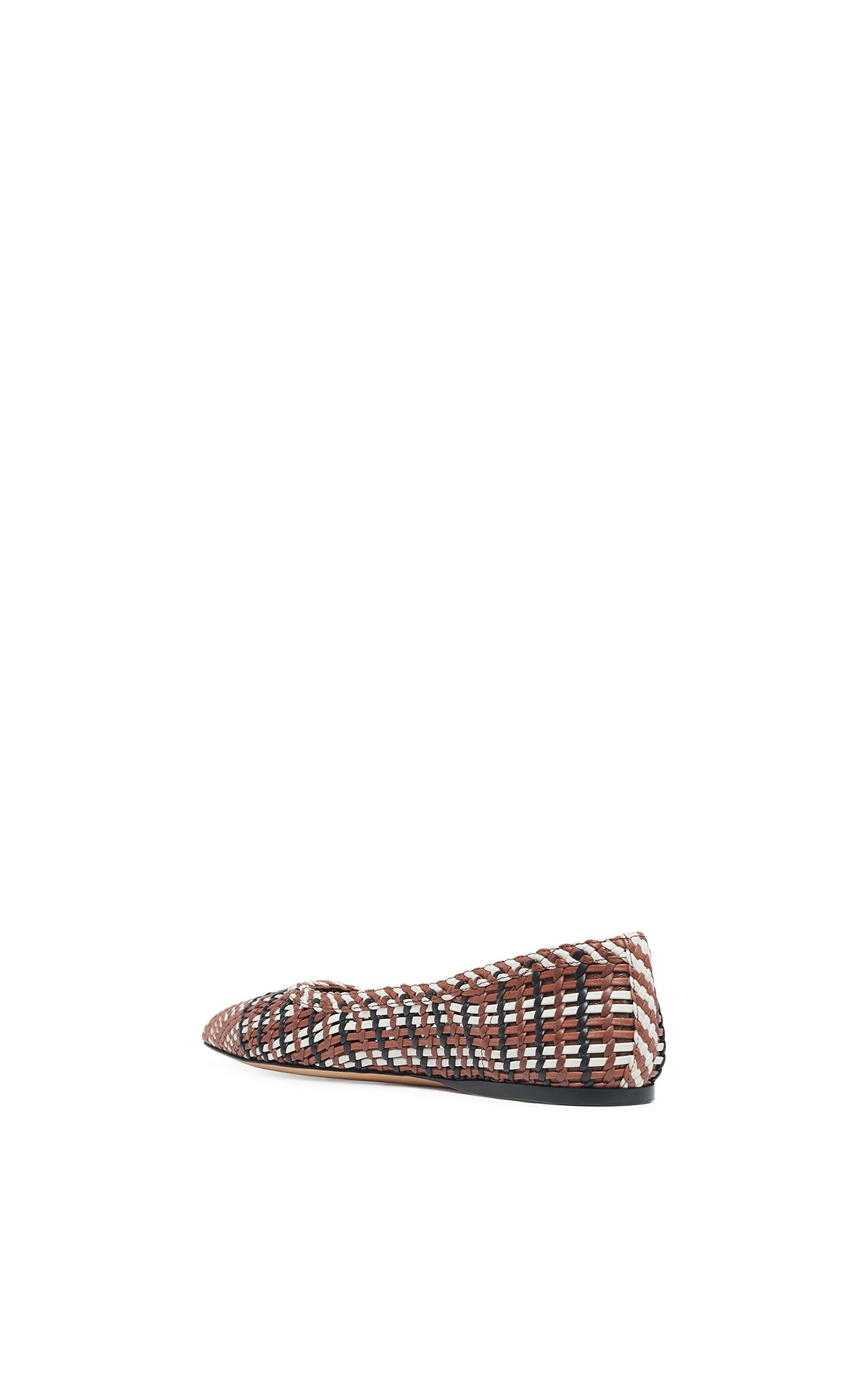 Aurora Braided Flat Shoe in Cognac Multi Leather