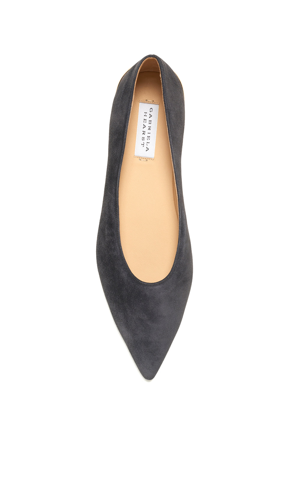 Fleur Ballerina Flat Shoe in Charcoal Suede
