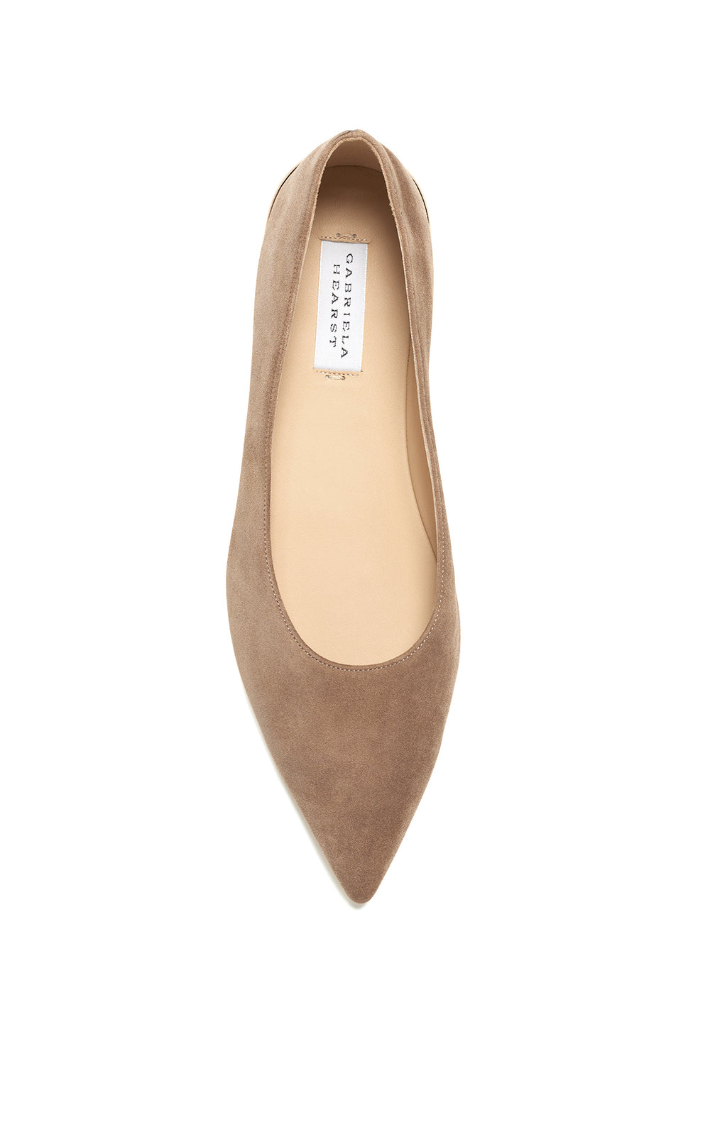 Fleur Ballerina Flat Shoe in Dark Sand Suede