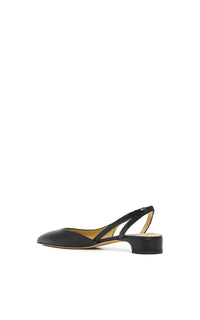 Delia Slide Flat Shoe in Black Snakeskin