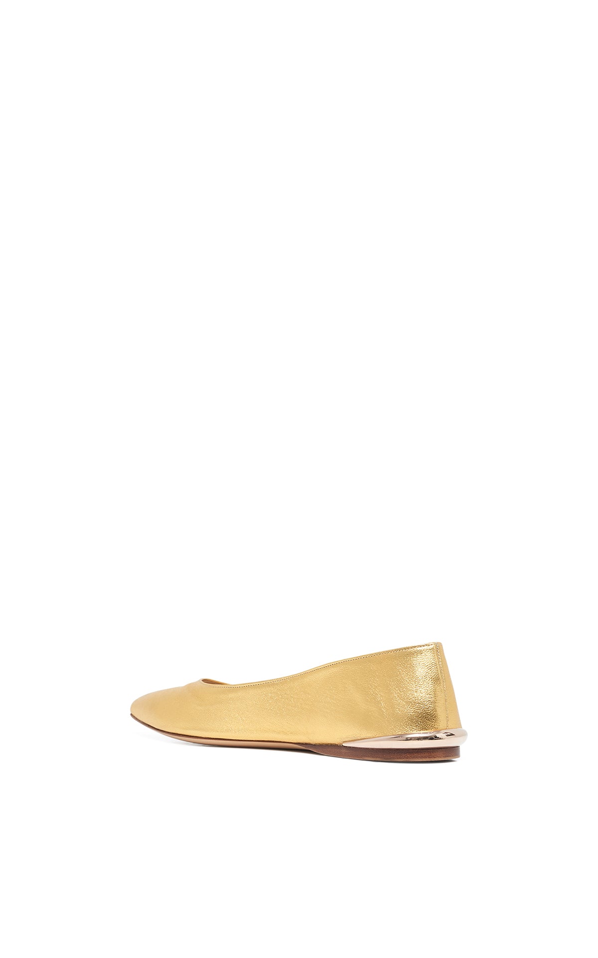 Fleur Flat in Gold Metallic  Leather