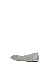 Gaia Flat in Silver Metallic Nappa Leather