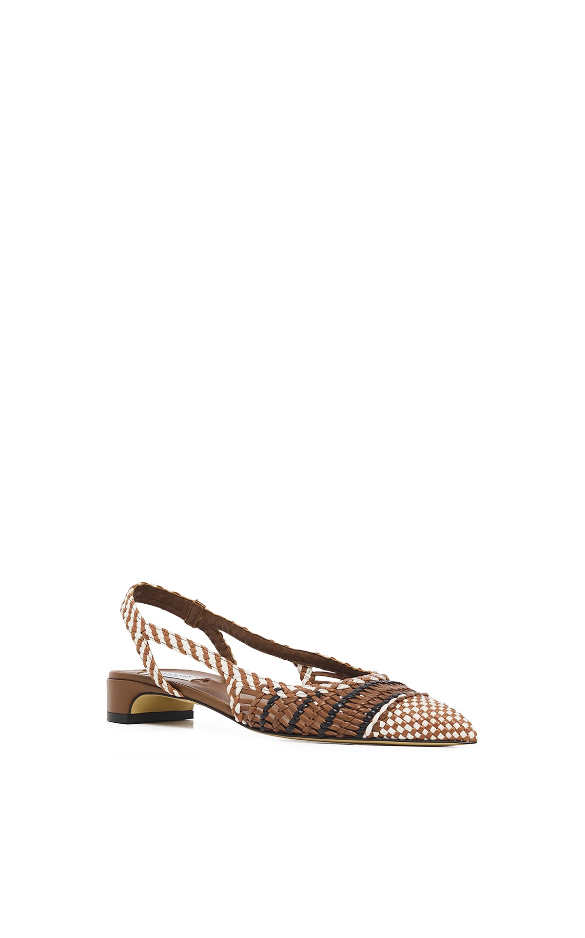 Perro Braided Slide Flat Shoe in Chocolate Multi Leather