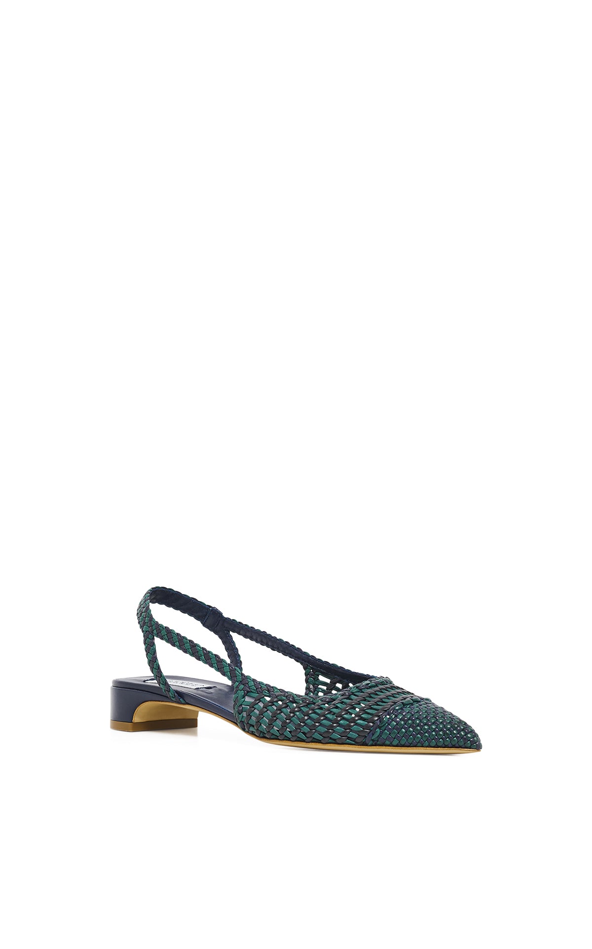 Perro Braided Slide Shoe in Navy Multi Leather