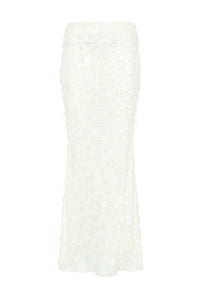 Frei Skirt in Ivory Silk Wool Fil Coupé