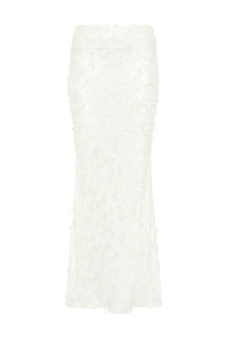 Frei Skirt in Ivory Silk Wool Fil Coupé