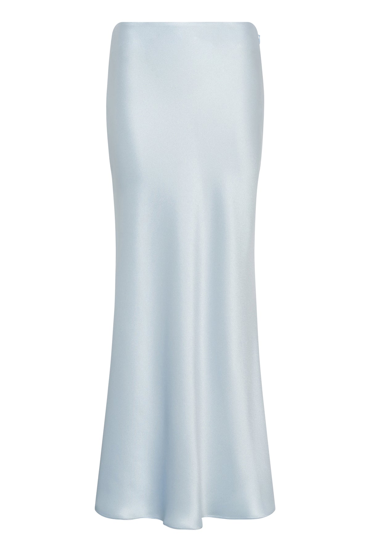 Frei Maxi Skirt in Light Blue Silk Satin
