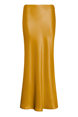 Frei Maxi Skirt in Golden Birch Silk Satin
