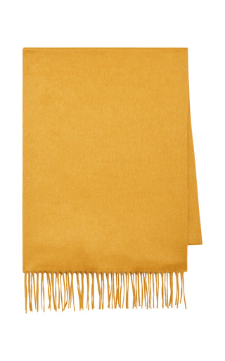 Golden Birch Silk Cashmere Blaine Fringe Scarf - Flat Lay | Gabriela Hearst