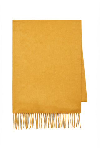 Blaine Fringe Scarf in Golden Birch Brushed Silk Cashmere