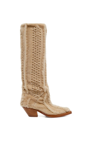 Joseph Tall Boot in Natural Cashmere & Shearling