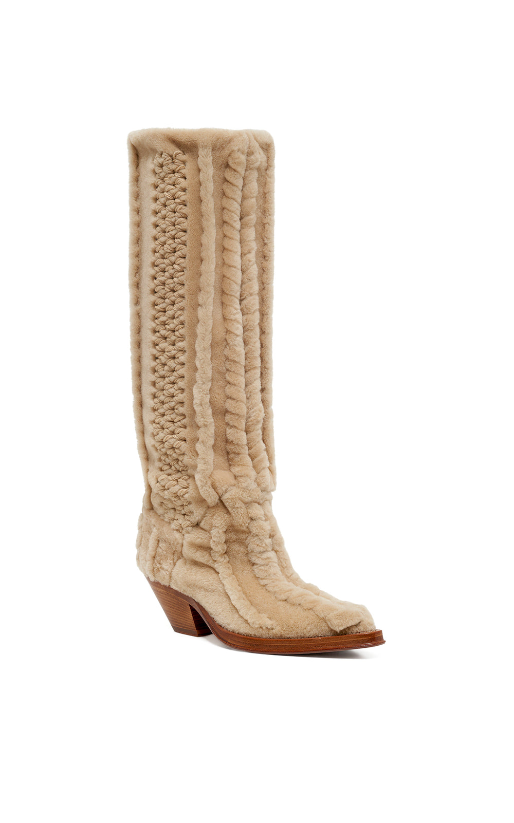 Joseph Tall Boot in Natural Shearling
