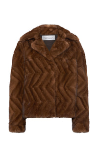 Torstein Coat in Mahogany Recycled Fur