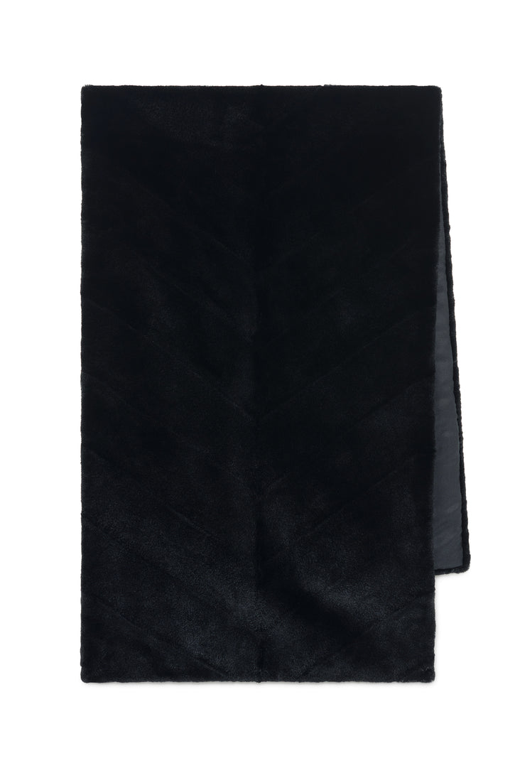 Maccabee Scarf in Black Recycled Fur