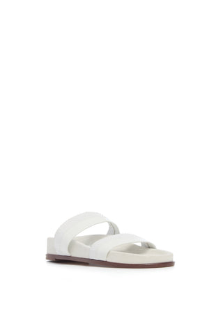 Ivory Snakeskin Low Striker Flat Sandal - Three Quarter View | Gabriela Hearst