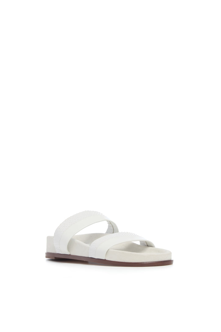 Low Striker in Ivory Nappa Leather & Snakeskin