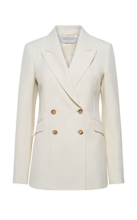 Angela Blazer in Ivory Sportswear Wool