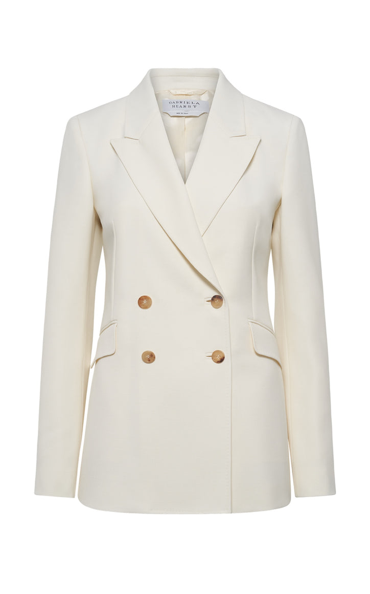 Angela Blazer in Ivory Sportswear Wool