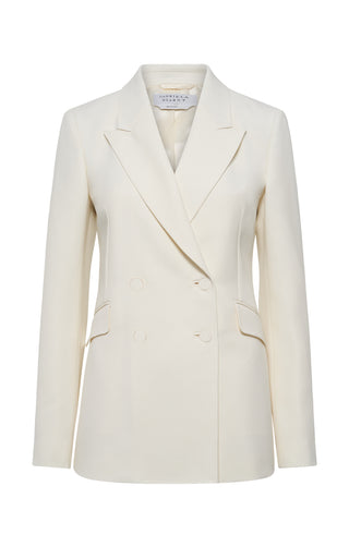 Angela Blazer in Ivory Sportswear Wool