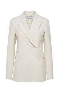 Angela Blazer in Ivory Sportswear Wool