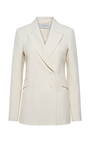 Angela Blazer in Ivory Sportswear Wool