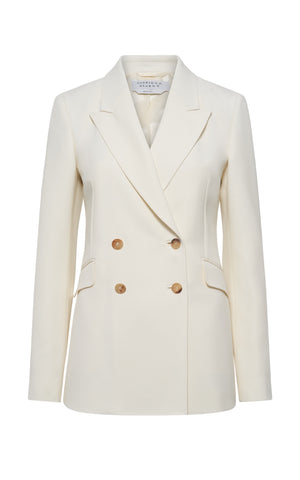 Angela Blazer in Ivory Sportswear Wool
