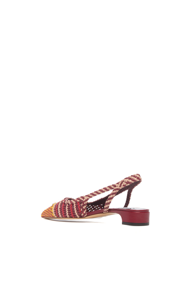 Perro Braided Slingback Pump in Bordeaux & Fuschia Leather