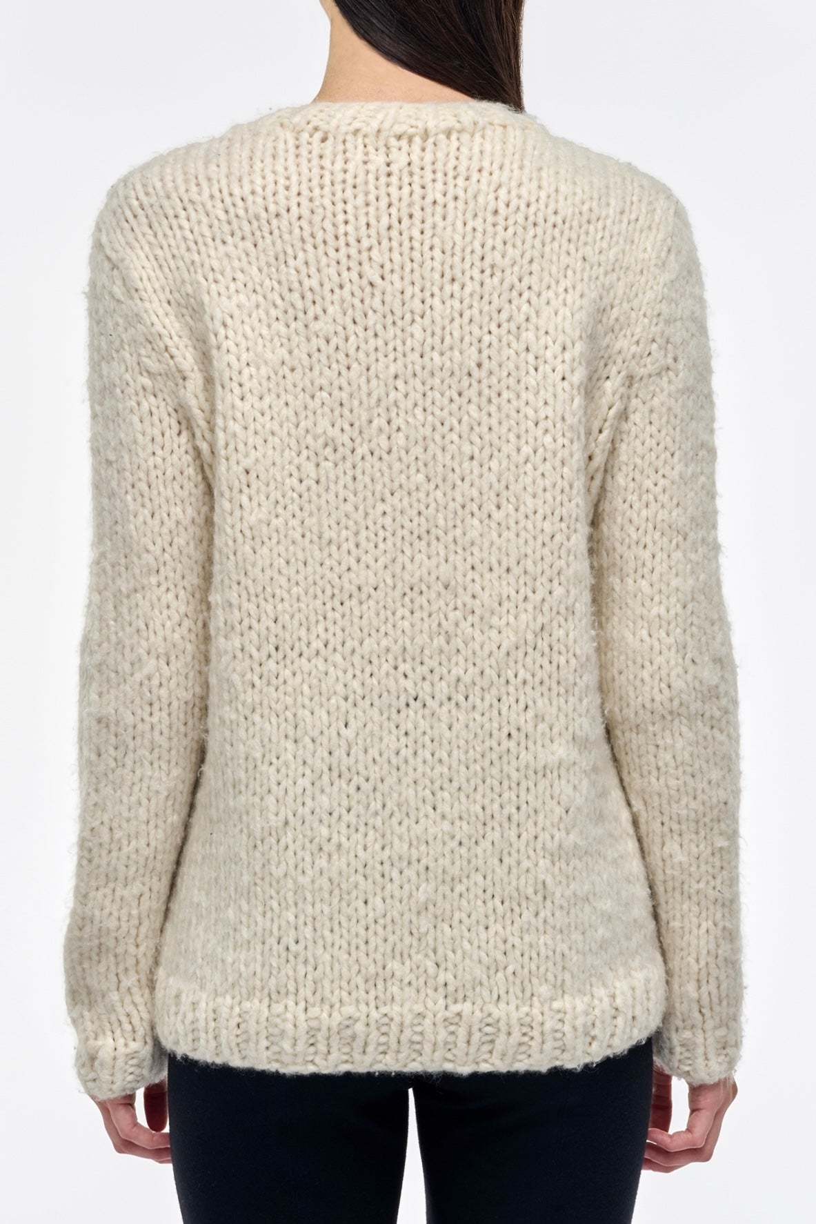 Lawrence Knit Sweater in Ivory Welfat Cashmere