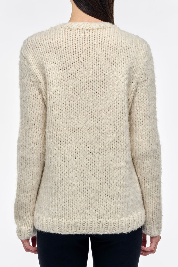 Lawrence Knit Sweater in Ivory Welfat Cashmere