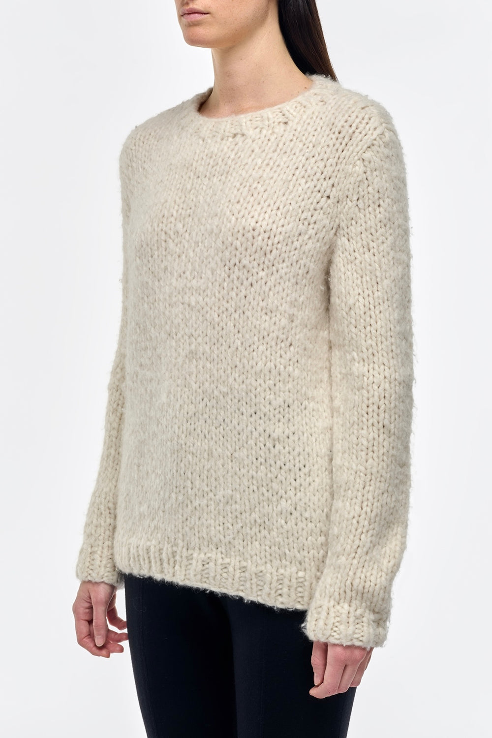 Lawrence Knit Sweater in Ivory Welfat Cashmere